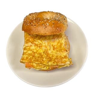 LEO Lox, Eggs, & Onion Sandwich